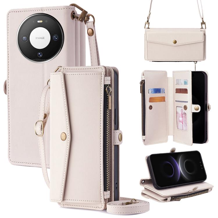 Zipper Wallet Side Buckle Crossbody Lanyard Leather Phone Case, For Huawei Enjoy 90 Pro Max 5G, For Huawei Enjoy 90 Plus 5G, For Huawei nova 15 Ultra, For Huawei nova 15 Pro, For Huawei nova 15, For Huawei Mate 80 Pro Max 5G, For Huawei Mate 80 5G     ...