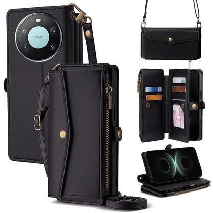 Zipper Wallet Side Buckle Crossbody Lanyard Leather Phone Case, For Huawei Enjoy 90 Pro Max 5G, For Huawei Enjoy 90 Plus 5G, For Huawei nova 15 Ultra, For Huawei nova 15 Pro, For Huawei nova 15, For Huawei Mate 80 Pro Max 5G, For Huawei Mate 80 5G     ...