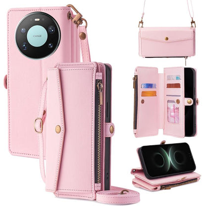 Zipper Wallet Side Buckle Crossbody Lanyard Leather Phone Case, For Huawei Enjoy 90 Pro Max 5G, For Huawei Enjoy 90 Plus 5G, For Huawei nova 15 Ultra, For Huawei nova 15 Pro, For Huawei nova 15, For Huawei Mate 80 Pro Max 5G, For Huawei Mate 80 5G     ...