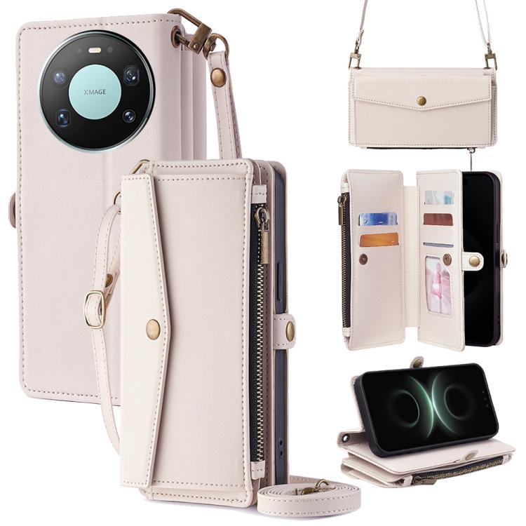 Zipper Wallet Side Buckle Crossbody Lanyard Leather Phone Case, For Huawei Enjoy 90 Pro Max 5G, For Huawei Enjoy 90 Plus 5G, For Huawei nova 15 Ultra, For Huawei nova 15 Pro, For Huawei nova 15, For Huawei Mate 80 Pro Max 5G, For Huawei Mate 80 5G     ...