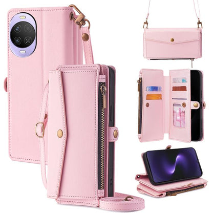 Zipper Wallet Side Buckle Crossbody Lanyard Leather Phone Case, For Huawei Enjoy 90 Pro Max 5G, For Huawei Enjoy 90 Plus 5G, For Huawei nova 15 Ultra, For Huawei nova 15 Pro, For Huawei nova 15, For Huawei Mate 80 Pro Max 5G, For Huawei Mate 80 5G     ...