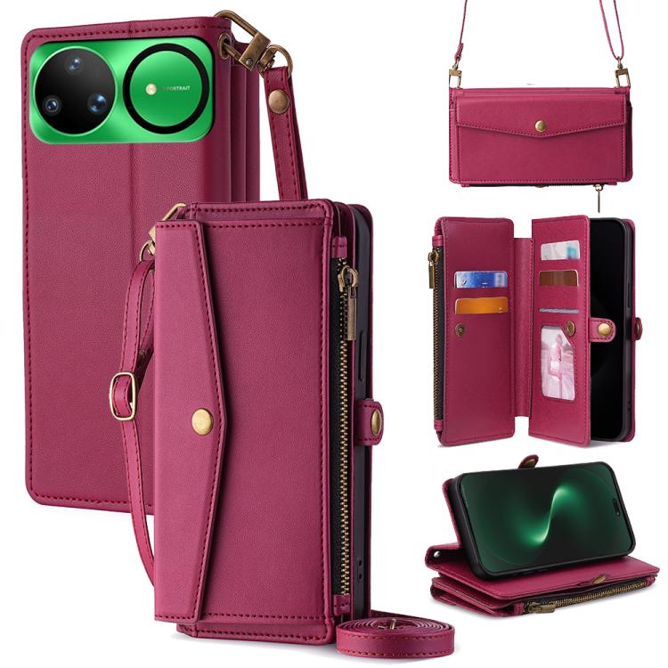 Zipper Wallet Side Buckle Crossbody Lanyard Leather Phone Case, For Huawei Enjoy 90 Pro Max 5G, For Huawei Enjoy 90 Plus 5G, For Huawei nova 15 Ultra, For Huawei nova 15 Pro, For Huawei nova 15, For Huawei Mate 80 Pro Max 5G, For Huawei Mate 80 5G     ...