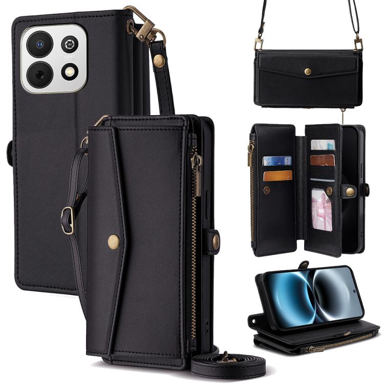 Zipper Wallet Side Buckle Crossbody Lanyard Leather Phone Case, For Huawei Enjoy 90 Pro Max 5G, For Huawei Enjoy 90 Plus 5G, For Huawei nova 15 Ultra, For Huawei nova 15 Pro, For Huawei nova 15, For Huawei Mate 80 Pro Max 5G, For Huawei Mate 80 5G     ...