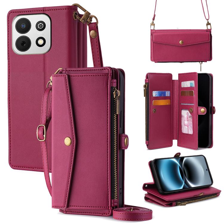 Zipper Wallet Side Buckle Crossbody Lanyard Leather Phone Case, For Huawei Enjoy 90 Pro Max 5G, For Huawei Enjoy 90 Plus 5G, For Huawei nova 15 Ultra, For Huawei nova 15 Pro, For Huawei nova 15, For Huawei Mate 80 Pro Max 5G, For Huawei Mate 80 5G     ...