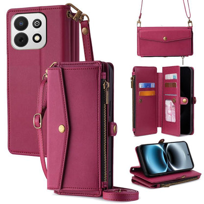Zipper Wallet Side Buckle Crossbody Lanyard Leather Phone Case, For Huawei Enjoy 90 Pro Max 5G, For Huawei Enjoy 90 Plus 5G, For Huawei nova 15 Ultra, For Huawei nova 15 Pro, For Huawei nova 15, For Huawei Mate 80 Pro Max 5G, For Huawei Mate 80 5G     ...