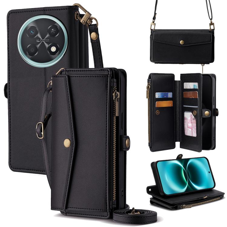 Zipper Wallet Side Buckle Crossbody Lanyard Leather Phone Case, For Huawei Enjoy 90 Pro Max 5G, For Huawei Enjoy 90 Plus 5G, For Huawei nova 15 Ultra, For Huawei nova 15 Pro, For Huawei nova 15, For Huawei Mate 80 Pro Max 5G, For Huawei Mate 80 5G     ...