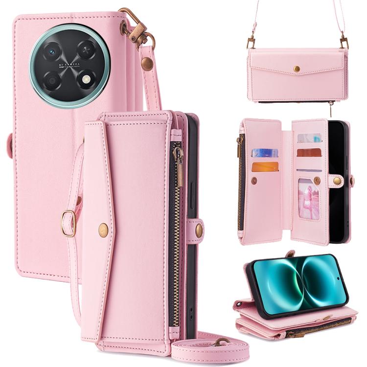 Zipper Wallet Side Buckle Crossbody Lanyard Leather Phone Case, For Huawei Enjoy 90 Pro Max 5G, For Huawei Enjoy 90 Plus 5G, For Huawei nova 15 Ultra, For Huawei nova 15 Pro, For Huawei nova 15, For Huawei Mate 80 Pro Max 5G, For Huawei Mate 80 5G     ...