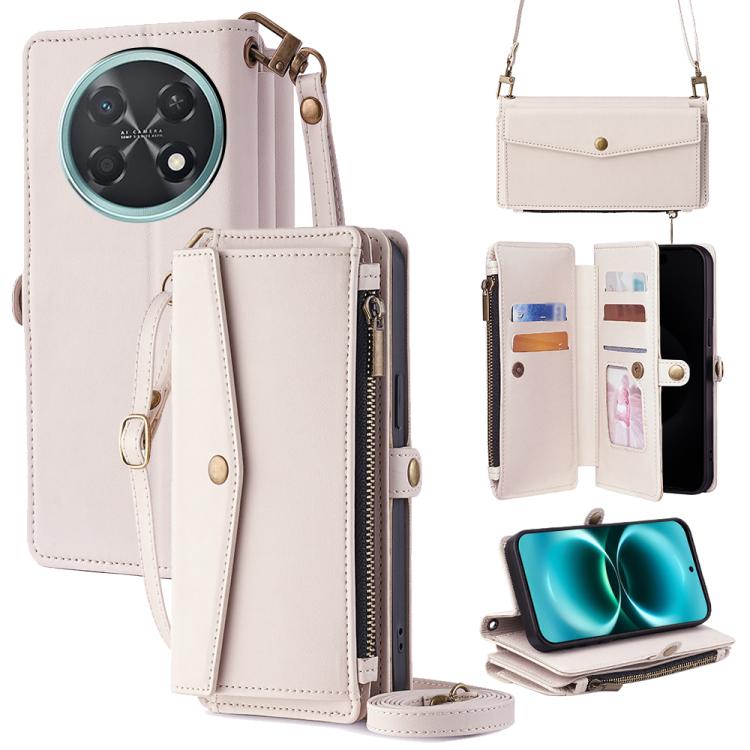 Zipper Wallet Side Buckle Crossbody Lanyard Leather Phone Case, For Huawei Enjoy 90 Pro Max 5G, For Huawei Enjoy 90 Plus 5G, For Huawei nova 15 Ultra, For Huawei nova 15 Pro, For Huawei nova 15, For Huawei Mate 80 Pro Max 5G, For Huawei Mate 80 5G     ...