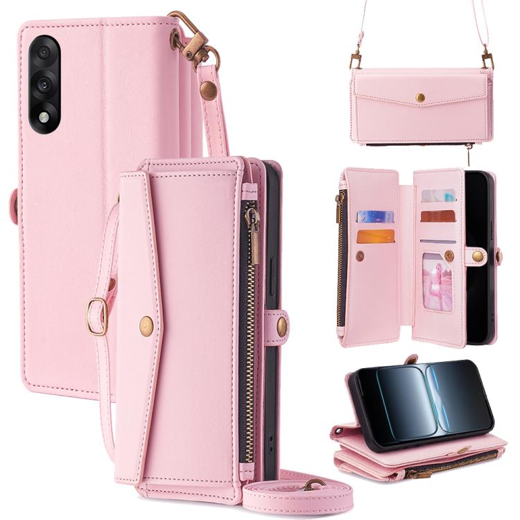 Zipper Wallet Side Buckle Crossbody Lanyard Leather Phone Case, For OnePlus 15T 5G, For OnePlus Turbo 6 / 6V, For OnePlus Ace 6, For OnePlus 15 5G, For OnePlus Ace 5 Ultra / Nord 5, For OnePlus Ace 5 Racing / Nord CE5