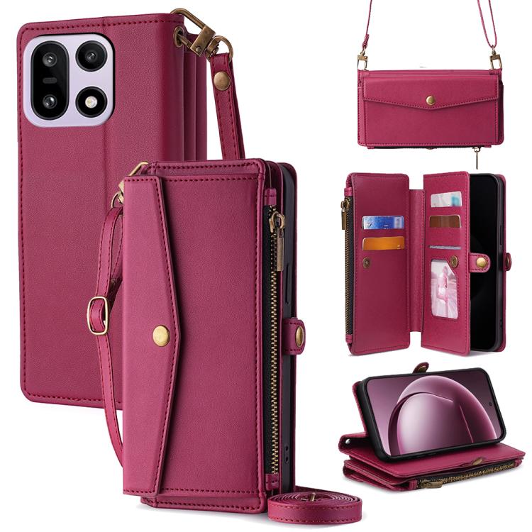 Zipper Wallet Side Buckle Crossbody Lanyard Leather Phone Case, For OnePlus 15T 5G, For OnePlus Turbo 6 / 6V, For OnePlus Ace 6, For OnePlus 15 5G, For OnePlus Ace 5 Ultra / Nord 5, For OnePlus Ace 5 Racing / Nord CE5