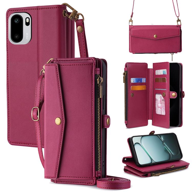 Zipper Wallet Side Buckle Crossbody Lanyard Leather Phone Case, For OnePlus 15T 5G, For OnePlus Turbo 6 / 6V, For OnePlus Ace 6, For OnePlus 15 5G, For OnePlus Ace 5 Ultra / Nord 5, For OnePlus Ace 5 Racing / Nord CE5