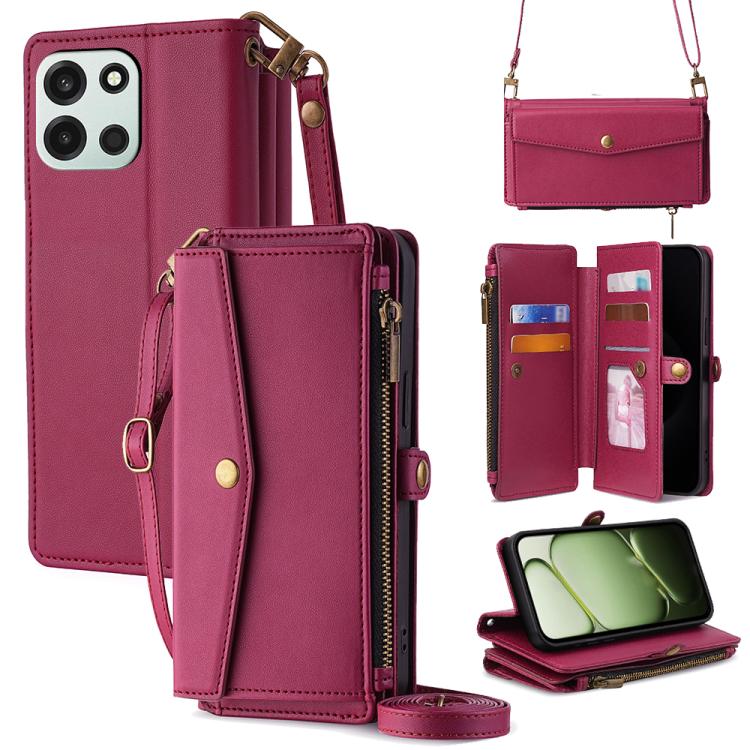 Zipper Wallet Side Buckle Crossbody Lanyard Leather Phone Case, For OnePlus 15T 5G, For OnePlus Turbo 6 / 6V, For OnePlus Ace 6, For OnePlus 15 5G, For OnePlus Ace 5 Ultra / Nord 5, For OnePlus Ace 5 Racing / Nord CE5