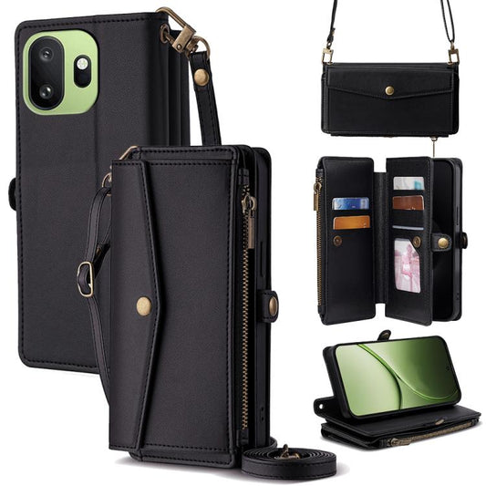 Zipper Wallet Side Buckle Crossbody Lanyard Leather Phone Case, For OnePlus 15T 5G, For OnePlus Turbo 6 / 6V, For OnePlus Ace 6, For OnePlus 15 5G, For OnePlus Ace 5 Ultra / Nord 5, For OnePlus Ace 5 Racing / Nord CE5