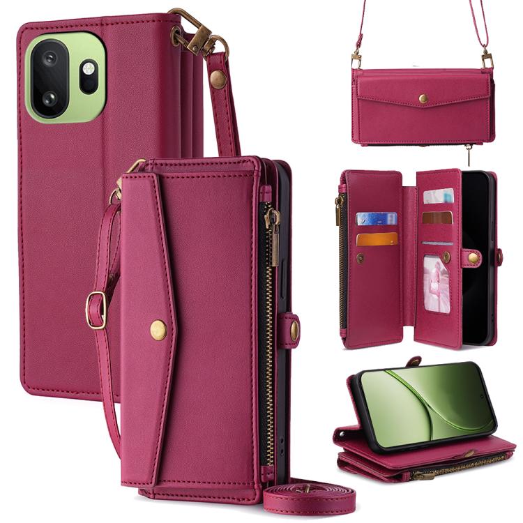 Zipper Wallet Side Buckle Crossbody Lanyard Leather Phone Case, For OnePlus 15T 5G, For OnePlus Turbo 6 / 6V, For OnePlus Ace 6, For OnePlus 15 5G, For OnePlus Ace 5 Ultra / Nord 5, For OnePlus Ace 5 Racing / Nord CE5