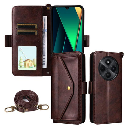 Multi-card Slots Crossbody Cowhide Leather Phone Case, For Xiaomi 17T Pro 5G, For Xiaomi 17T 5G, For Redmi 15 5G Global / 15 4G SEA 169.5mm, For Redmi 15C 5G / 4G Global 171mm / Poco C85 4G, For Xiaomi 15T Pro 5G, For Xiaomi 15T 5G                     ...
