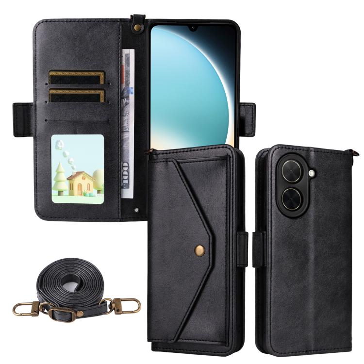 Multi-card Slots Crossbody Cowhide Leather Phone Case, For Xiaomi 17T Pro 5G, For Xiaomi 17T 5G, For Redmi 15 5G Global / 15 4G SEA 169.5mm, For Redmi 15C 5G / 4G Global 171mm / Poco C85 4G, For Xiaomi 15T Pro 5G, For Xiaomi 15T 5G                     ...
