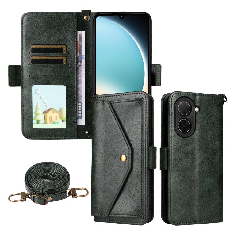 Multi-card Slots Crossbody Cowhide Leather Phone Case, For Xiaomi 17T Pro 5G, For Xiaomi 17T 5G, For Redmi 15 5G Global / 15 4G SEA 169.5mm, For Redmi 15C 5G / 4G Global 171mm / Poco C85 4G, For Xiaomi 15T Pro 5G, For Xiaomi 15T 5G                     ...