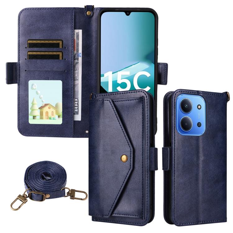 Multi-card Slots Crossbody Cowhide Leather Phone Case, For Xiaomi 17T Pro 5G, For Xiaomi 17T 5G, For Redmi 15 5G Global / 15 4G SEA 169.5mm, For Redmi 15C 5G / 4G Global 171mm / Poco C85 4G, For Xiaomi 15T Pro 5G, For Xiaomi 15T 5G                     ...