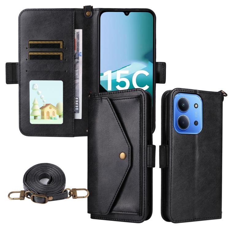 Multi-card Slots Crossbody Cowhide Leather Phone Case, For Xiaomi 17T Pro 5G, For Xiaomi 17T 5G, For Redmi 15 5G Global / 15 4G SEA 169.5mm, For Redmi 15C 5G / 4G Global 171mm / Poco C85 4G, For Xiaomi 15T Pro 5G, For Xiaomi 15T 5G                     ...