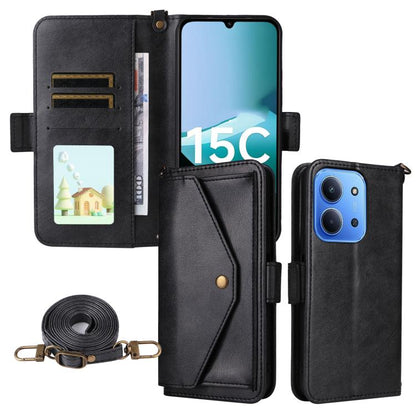 Multi-card Slots Crossbody Cowhide Leather Phone Case, For Xiaomi 17T Pro 5G, For Xiaomi 17T 5G, For Redmi 15 5G Global / 15 4G SEA 169.5mm, For Redmi 15C 5G / 4G Global 171mm / Poco C85 4G, For Xiaomi 15T Pro 5G, For Xiaomi 15T 5G                     ...