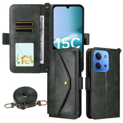 Multi-card Slots Crossbody Cowhide Leather Phone Case, For Xiaomi 17T Pro 5G, For Xiaomi 17T 5G, For Redmi 15 5G Global / 15 4G SEA 169.5mm, For Redmi 15C 5G / 4G Global 171mm / Poco C85 4G, For Xiaomi 15T Pro 5G, For Xiaomi 15T 5G                     ...