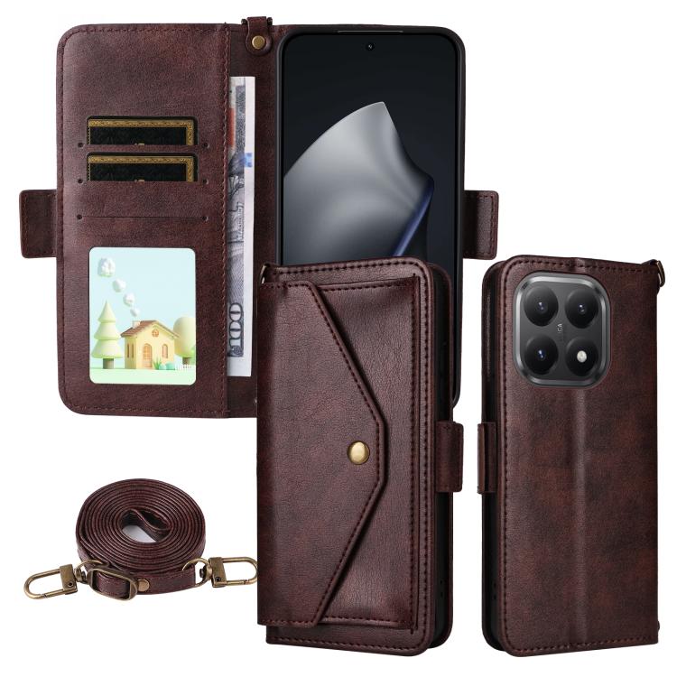 Multi-card Slots Crossbody Cowhide Leather Phone Case, For Xiaomi 17T Pro 5G, For Xiaomi 17T 5G, For Redmi 15 5G Global / 15 4G SEA 169.5mm, For Redmi 15C 5G / 4G Global 171mm / Poco C85 4G, For Xiaomi 15T Pro 5G, For Xiaomi 15T 5G                     ...