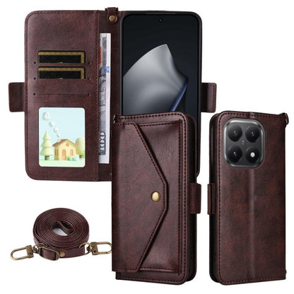 Multi-card Slots Crossbody Cowhide Leather Phone Case, For Xiaomi 17T Pro 5G, For Xiaomi 17T 5G, For Redmi 15 5G Global / 15 4G SEA 169.5mm, For Redmi 15C 5G / 4G Global 171mm / Poco C85 4G, For Xiaomi 15T Pro 5G, For Xiaomi 15T 5G                     ...