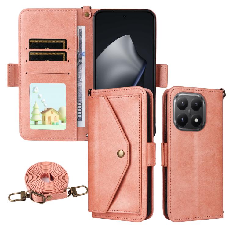 Multi-card Slots Crossbody Cowhide Leather Phone Case, For Xiaomi 17T Pro 5G, For Xiaomi 17T 5G, For Redmi 15 5G Global / 15 4G SEA 169.5mm, For Redmi 15C 5G / 4G Global 171mm / Poco C85 4G, For Xiaomi 15T Pro 5G, For Xiaomi 15T 5G                     ...