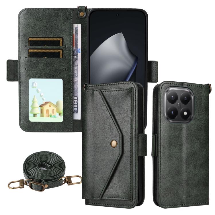 Multi-card Slots Crossbody Cowhide Leather Phone Case, For Xiaomi 17T Pro 5G, For Xiaomi 17T 5G, For Redmi 15 5G Global / 15 4G SEA 169.5mm, For Redmi 15C 5G / 4G Global 171mm / Poco C85 4G, For Xiaomi 15T Pro 5G, For Xiaomi 15T 5G                     ...