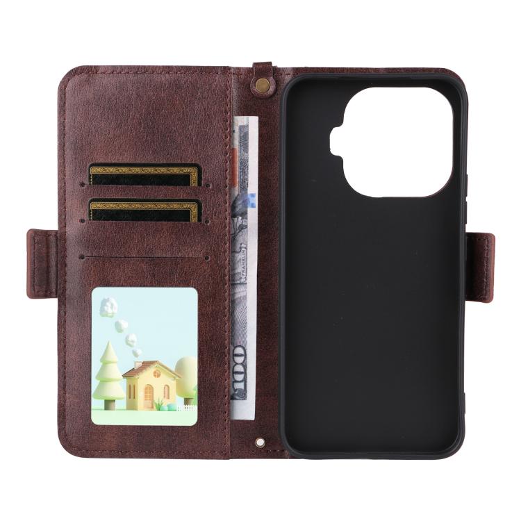Multi-card Slots Crossbody Cowhide Leather Phone Case, For Xiaomi 17T Pro 5G, For Xiaomi 17T 5G, For Redmi 15 5G Global / 15 4G SEA 169.5mm, For Redmi 15C 5G / 4G Global 171mm / Poco C85 4G, For Xiaomi 15T Pro 5G, For Xiaomi 15T 5G                     ...