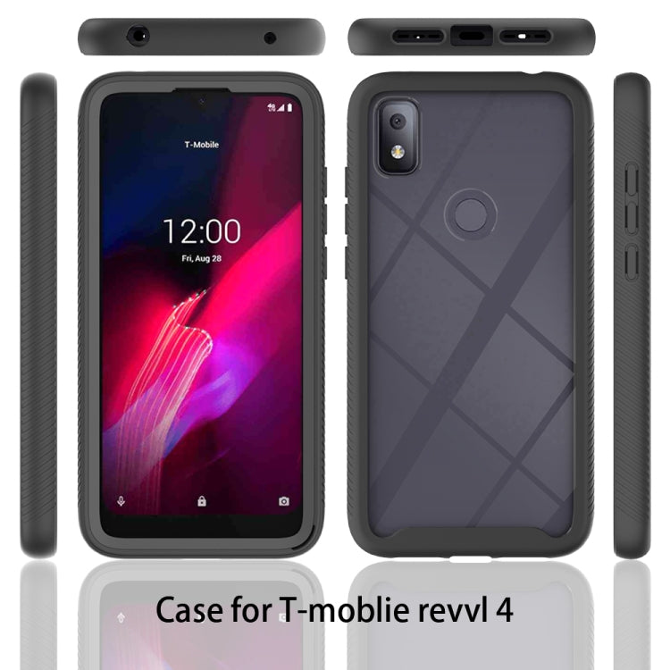 Shockproof phone case with black front bumper and dark back, camera cutout visible