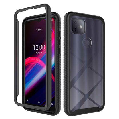 Shockproof PC+TPU protective case with black frame and front screen cover