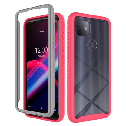 Shockproof PC+TPU protective case with red frame and front screen cover