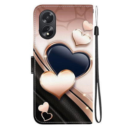 Crystal Texture Colored Drawing Leather Phone Case, For OPPO A38 / OPPO A18