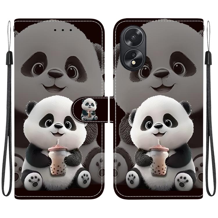 Crystal Texture Colored Drawing Leather Phone Case, For OPPO A38 / OPPO A18