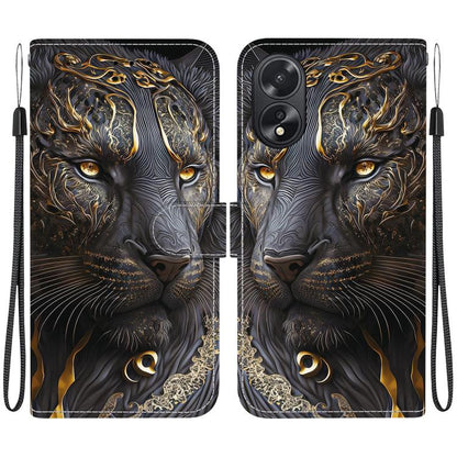 Crystal Texture Colored Drawing Leather Phone Case, For OPPO A38 / OPPO A18