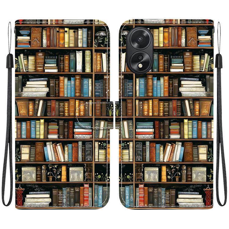 Crystal Texture Colored Drawing Leather Phone Case, For OPPO A38 / OPPO A18