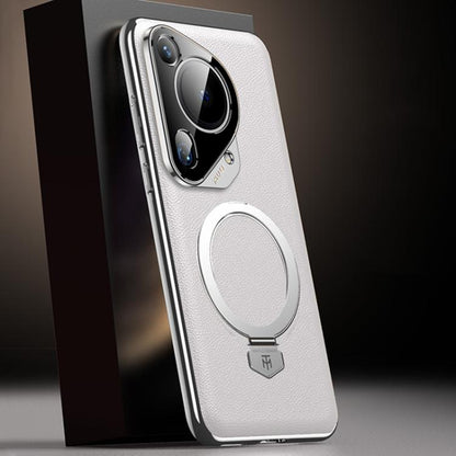 Plain Leather MagSafe Holder Phone Case, For Huawei Pura 90 Pro Max, For Huawei Pura 90 Pro, For Huawei Mate 80 RS Ultimate, For Huawei Mate 80 Pro Max, For Huawei Mate 80 Pro / 80, For Huawei Pura 80 Ultra 5G, For Huawei Pura 80 Pro 5G                ...