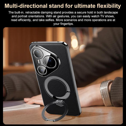 Plain Leather MagSafe Holder Phone Case, For Huawei Pura 90 Pro Max, For Huawei Pura 90 Pro, For Huawei Mate 80 RS Ultimate, For Huawei Mate 80 Pro Max, For Huawei Mate 80 Pro / 80, For Huawei Pura 80 Ultra 5G, For Huawei Pura 80 Pro 5G                ...