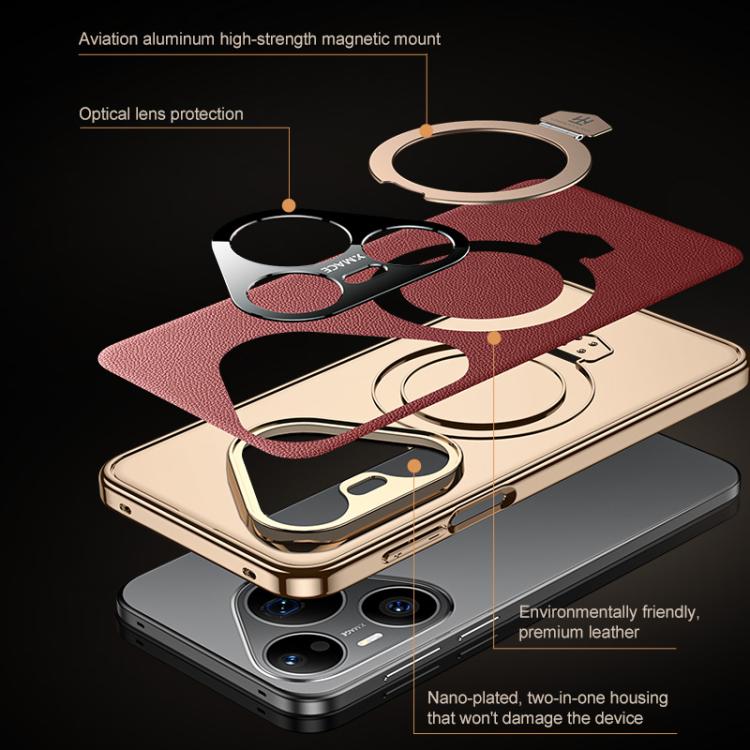 Plain Leather MagSafe Holder Phone Case, For Huawei Pura 90 Pro Max, For Huawei Pura 90 Pro, For Huawei Mate 80 RS Ultimate, For Huawei Mate 80 Pro Max, For Huawei Mate 80 Pro / 80, For Huawei Pura 80 Ultra 5G, For Huawei Pura 80 Pro 5G                ...
