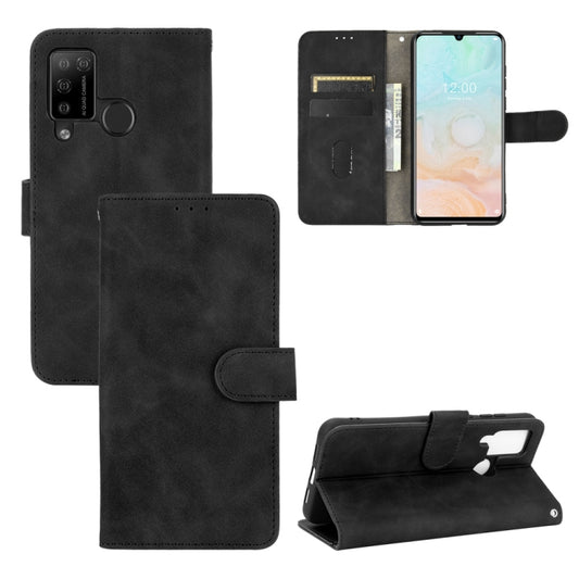 Black PU leather magnetic flip phone case with card slots and holder for DOOGEE N20 Pro