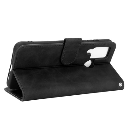 Black PU leather magnetic flip phone case with stand position and card slots for DOOGEE N20 Pro