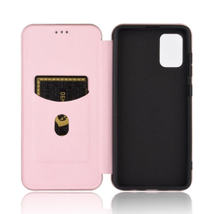 Pink magnetic flip phone case with card slot, front cover open view