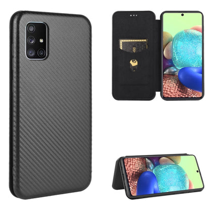 Black magnetic flip phone case with carbon-fiber texture and card slot