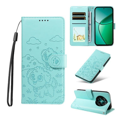 Embossed Heart Dog RFID Blocking Wallet Leather Phone Case, For Realme P4R 5G / P4x 4G / C100 4G / C100i, For Realme 16 Pro+ 5G Global, For Realme 16 Pro 5G Global, For Realme P4x 5G, For Realme 15X 5G India / C85 5G, For Realme C85 Pro 4G             ...