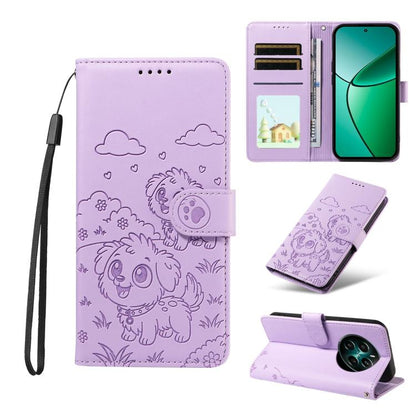Embossed Heart Dog RFID Blocking Wallet Leather Phone Case, For Realme P4R 5G / P4x 4G / C100 4G / C100i, For Realme 16 Pro+ 5G Global, For Realme 16 Pro 5G Global, For Realme P4x 5G, For Realme 15X 5G India / C85 5G, For Realme C85 Pro 4G             ...