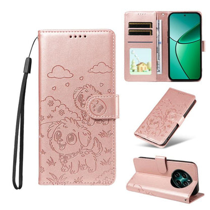 Embossed Heart Dog RFID Blocking Wallet Leather Phone Case, For Realme P4R 5G / P4x 4G / C100 4G / C100i, For Realme 16 Pro+ 5G Global, For Realme 16 Pro 5G Global, For Realme P4x 5G, For Realme 15X 5G India / C85 5G, For Realme C85 Pro 4G             ...