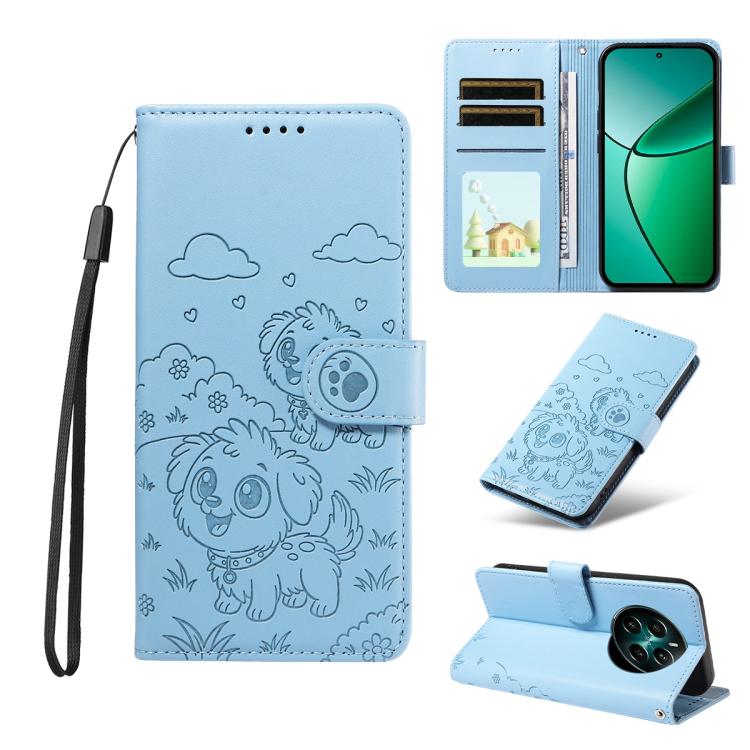 Embossed Heart Dog RFID Blocking Wallet Leather Phone Case, For Realme P4R 5G / P4x 4G / C100 4G / C100i, For Realme 16 Pro+ 5G Global, For Realme 16 Pro 5G Global, For Realme P4x 5G, For Realme 15X 5G India / C85 5G, For Realme C85 Pro 4G             ...