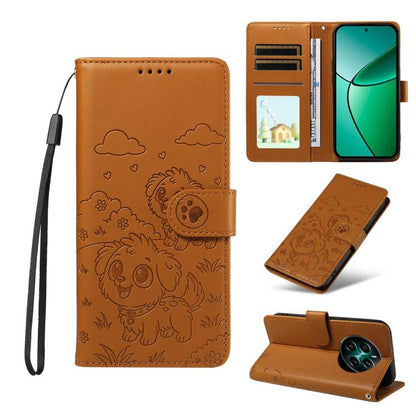 Embossed Heart Dog RFID Blocking Wallet Leather Phone Case, For Realme P4R 5G / P4x 4G / C100 4G / C100i, For Realme 16 Pro+ 5G Global, For Realme 16 Pro 5G Global, For Realme P4x 5G, For Realme 15X 5G India / C85 5G, For Realme C85 Pro 4G             ...