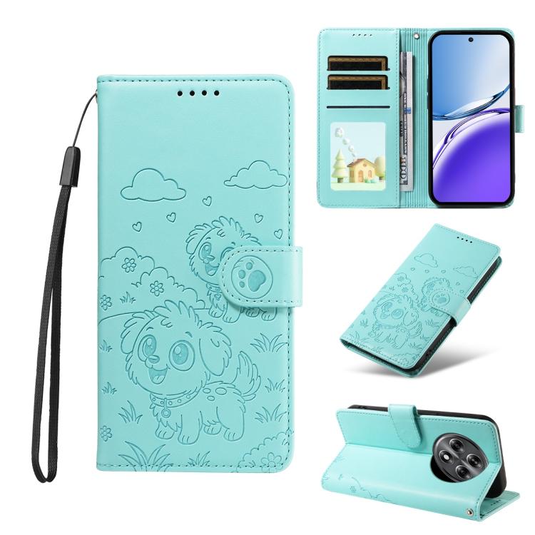 Embossed Heart Dog RFID Blocking Wallet Leather Phone Case, For Realme P4R 5G / P4x 4G / C100 4G / C100i, For Realme 16 Pro+ 5G Global, For Realme 16 Pro 5G Global, For Realme P4x 5G, For Realme 15X 5G India / C85 5G, For Realme C85 Pro 4G             ...